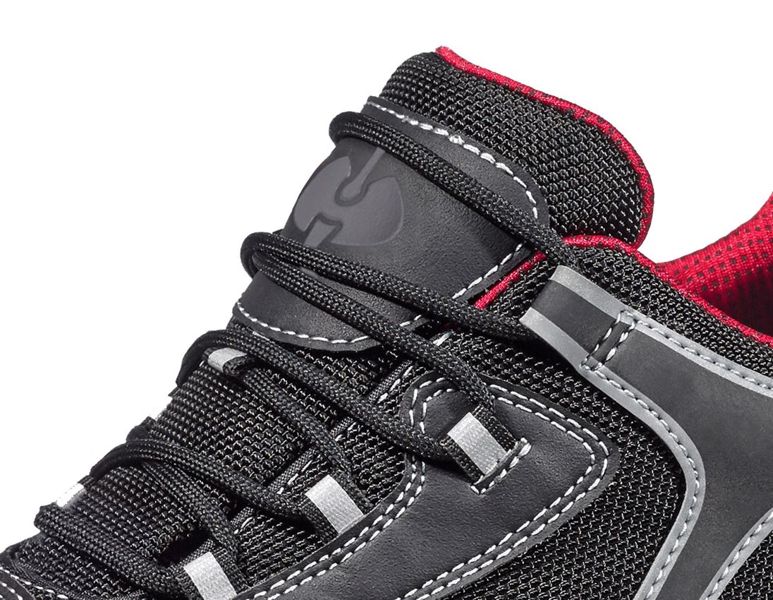 S3: e.s. S3 Halfhoge veiligheidsschoenen Zahnia low + zwart/rood 2