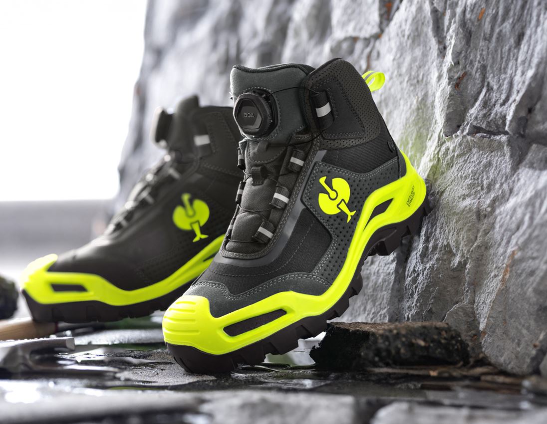S3: S3 Veiligheidsschoenen e.s. Kastra II mid + antraciet/signaalgeel