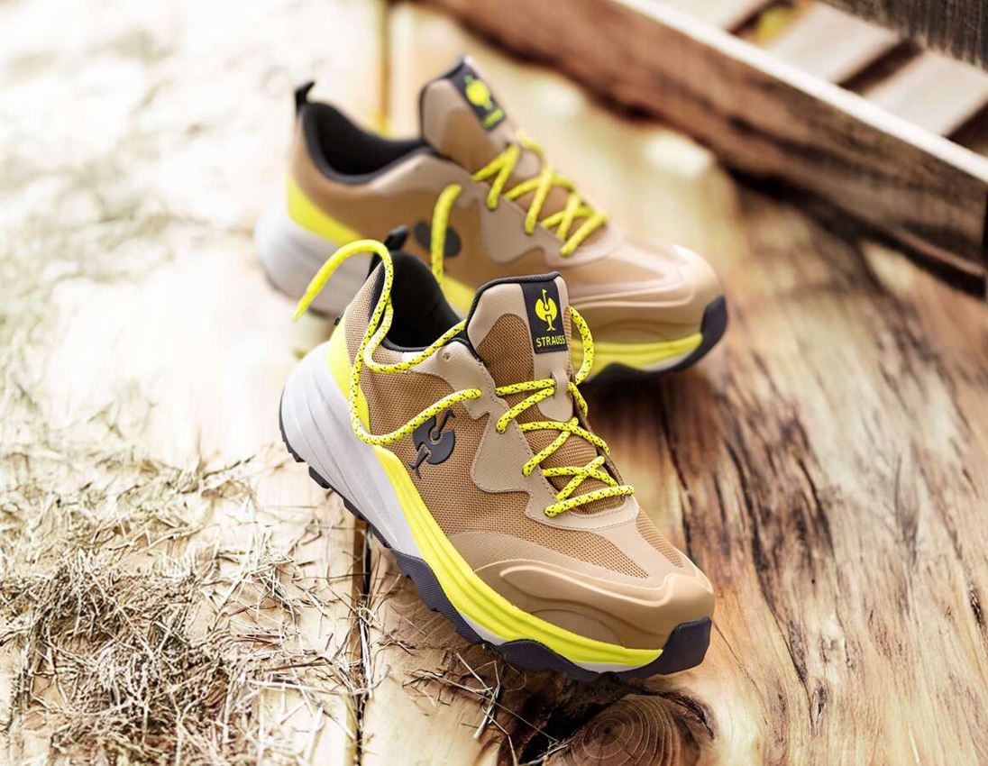 S6: S6 Veiligheidsschoenen e.s. Harlem low + amandelbruin