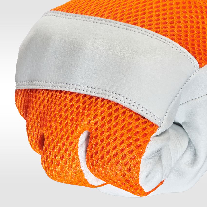 Leer: e.s. lederen handschoenen Mesh + oranje 2