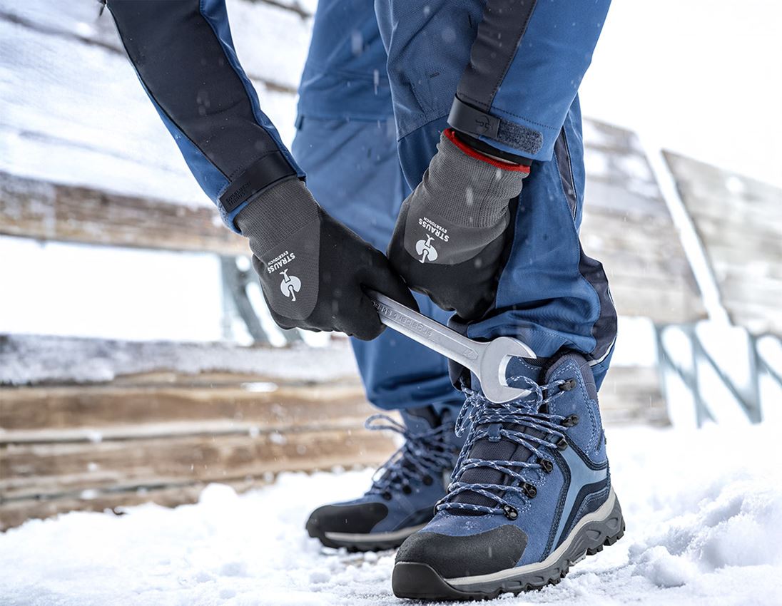 Gecoate: e.s. Nitril handschoenen evertouch winter + zwart/grijs 2