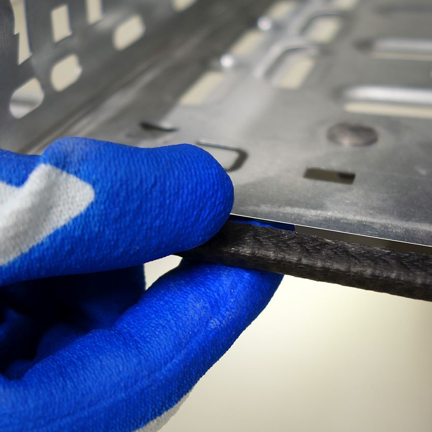 Gecoate: Snijbest. Nitril-handsch.evertouch Cut C Food + blauw/lichtblauw-melange 2