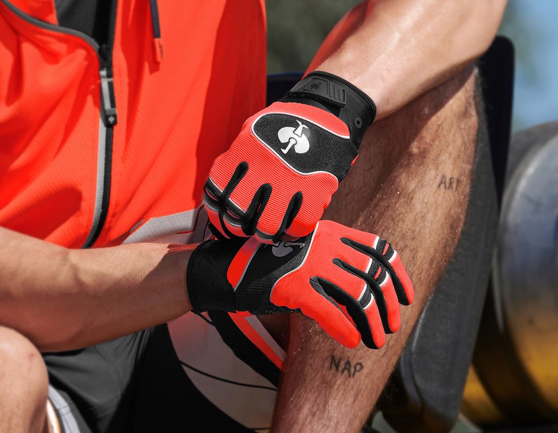 Handschoenen: Handschoenen e.s.ambition + zwart/signaalrood