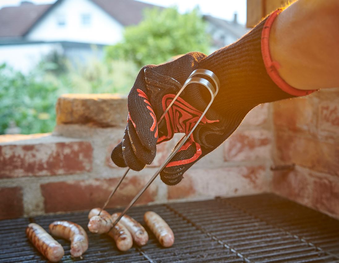 Textiel: e.s. Hittebestendige handschoenen heat-expert + zwart/rood