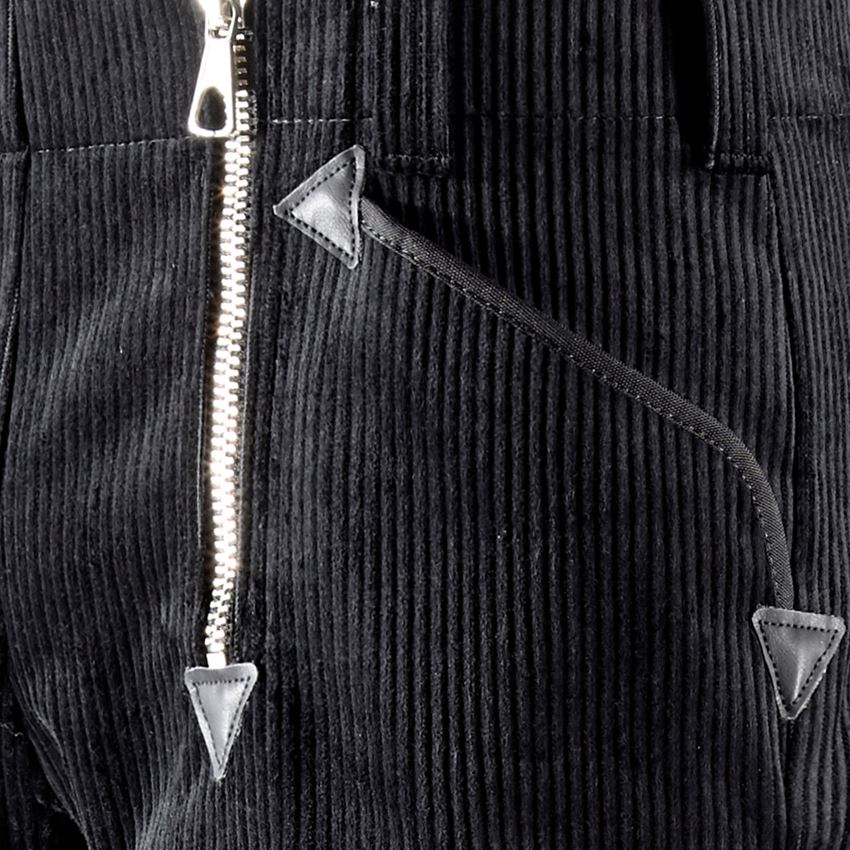 Werkbroeken: e.s. Trad. broek grove ribcord met smalle pijp + zwart 2