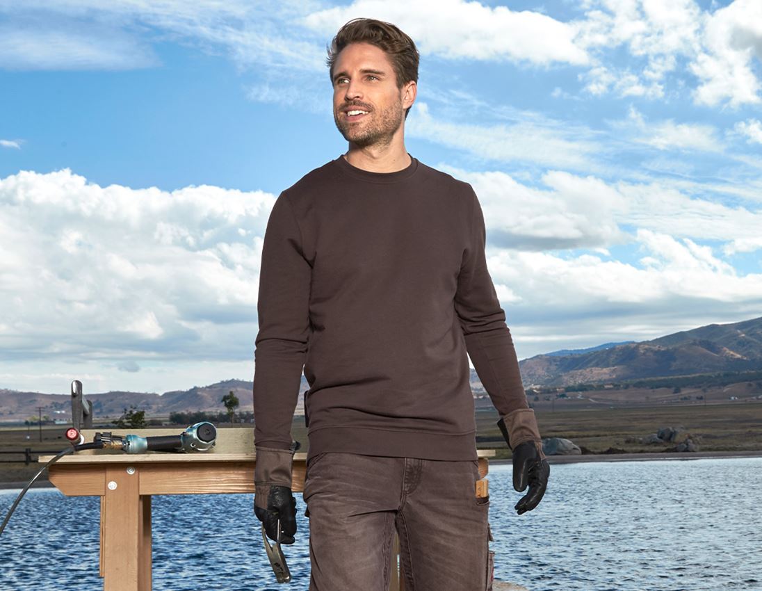 Bovenkleding: e.s. Sweatshirt poly cotton + kastanje