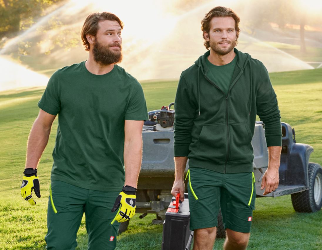 Bovenkleding: e.s. Hoody-Sweatjack poly cotton + groen 1