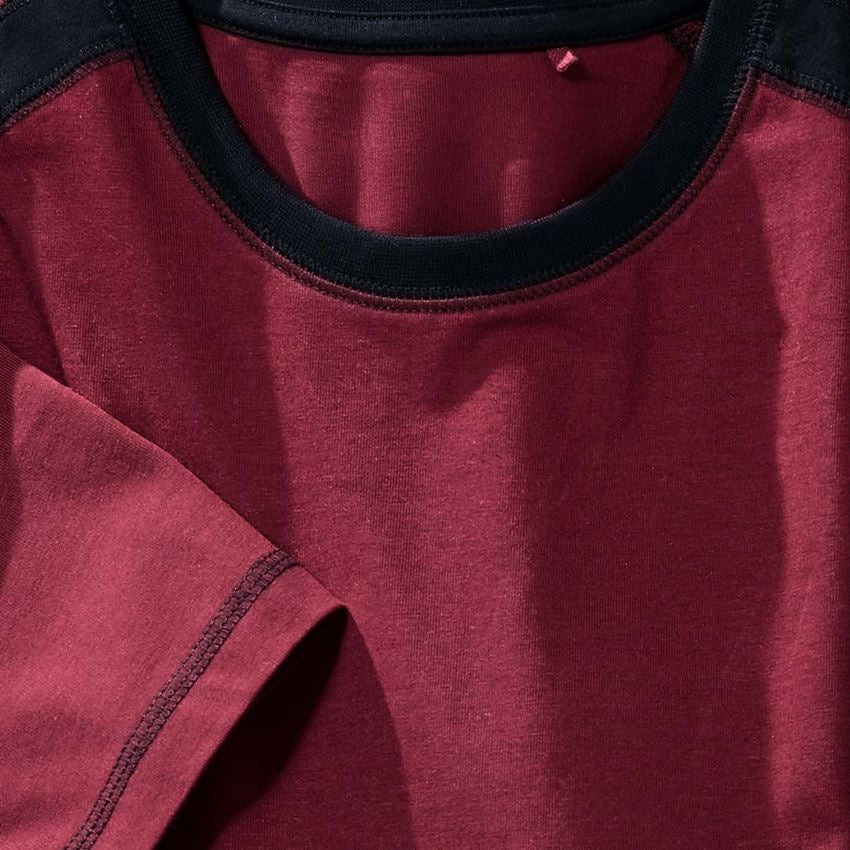 Bovenkleding: T-Shirt cotton e.s.active + bordeaux/zwart 2