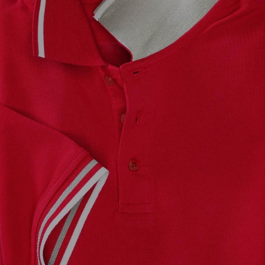 Bovenkleding: e.s. Polo-Shirt cotton Deluxe Colour + vuurrood/aluminium 2