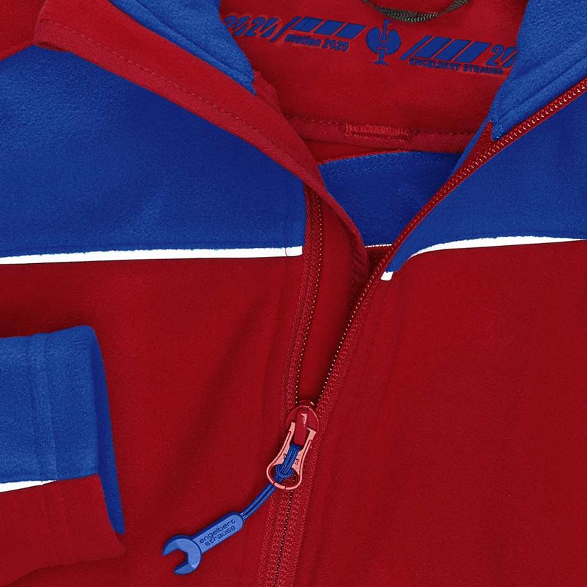Jassen: Fleecejack e.s.motion 2020, kinderen + vuurrood/korenblauw 2