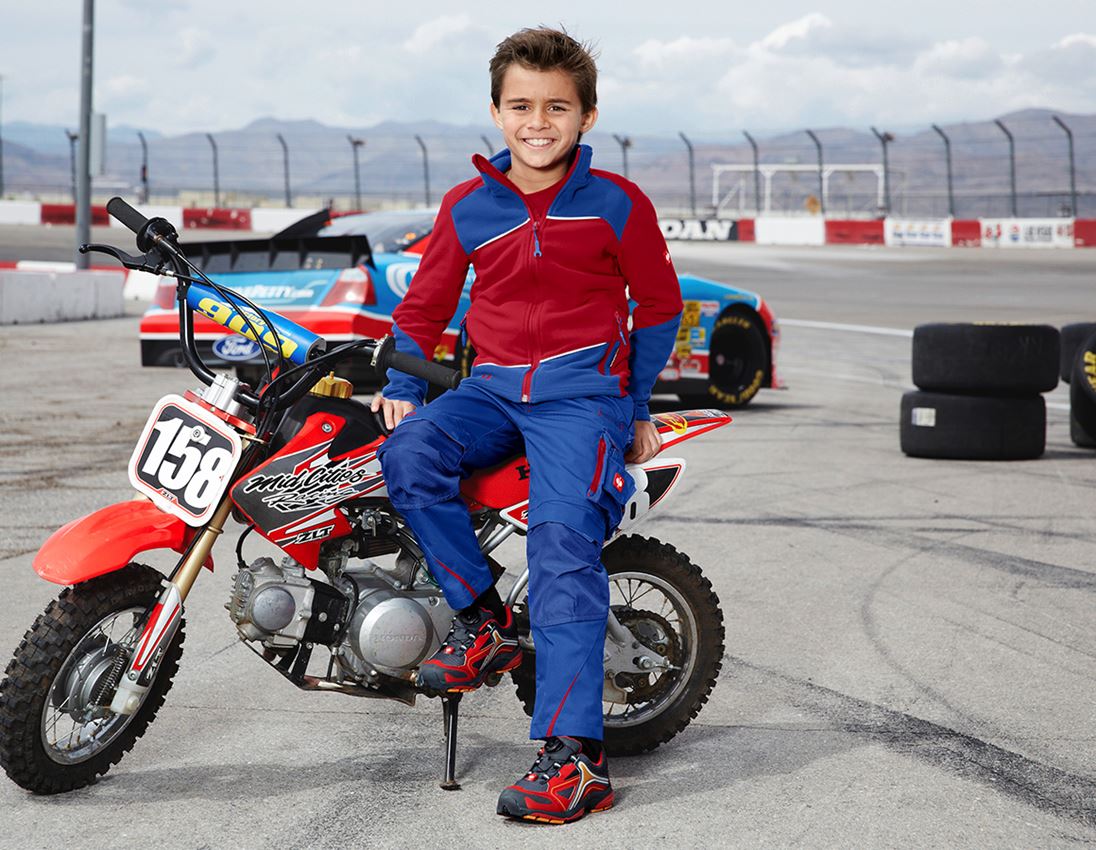 Jassen: Fleecejack e.s.motion 2020, kinderen + vuurrood/korenblauw 2