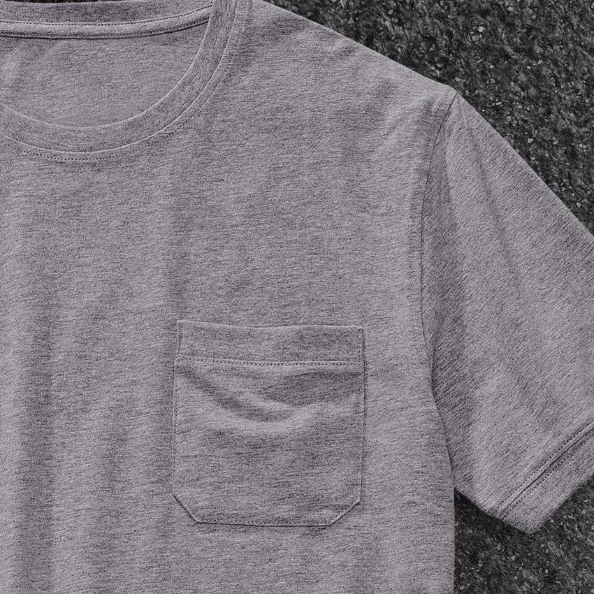 Bovenkleding: e.s. T-shirt cotton stretch Pocket + grijs mêlee 2