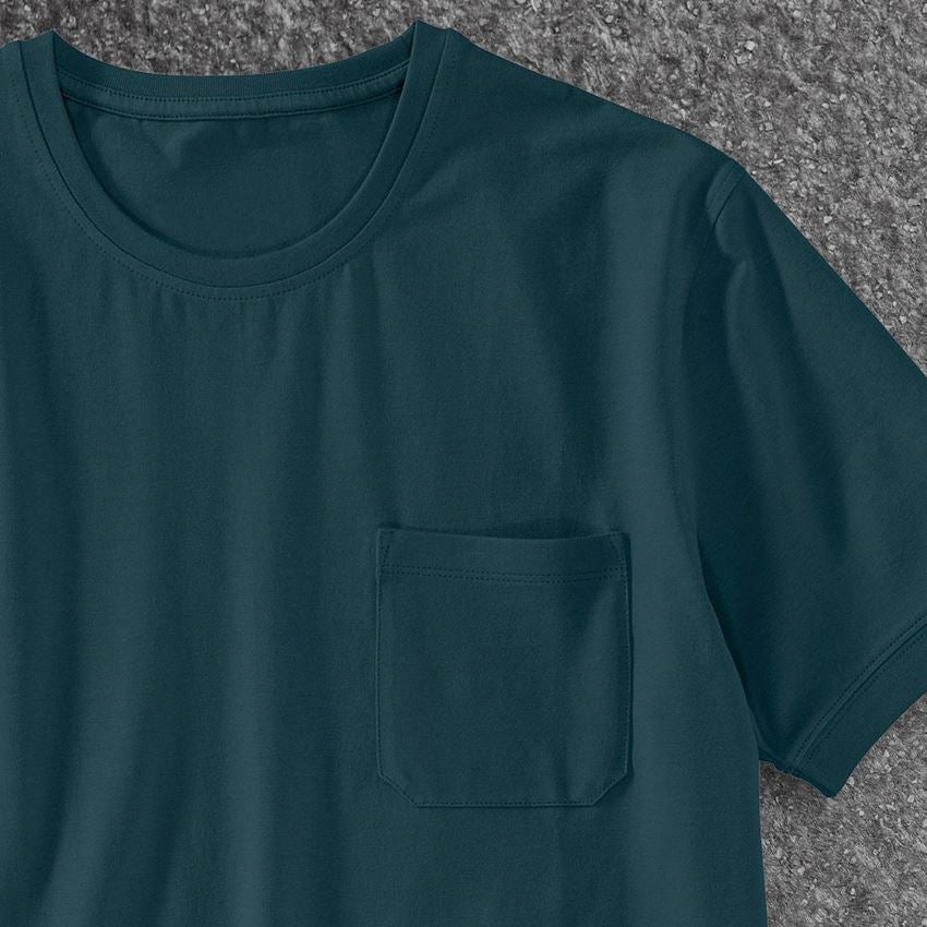 Bovenkleding: e.s. T-shirt cotton stretch Pocket + zeeblauw 2