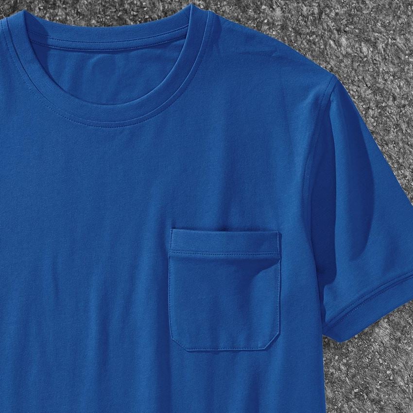 Onderwerpen: e.s. T-shirt cotton stretch Pocket + gentiaanblauw 2