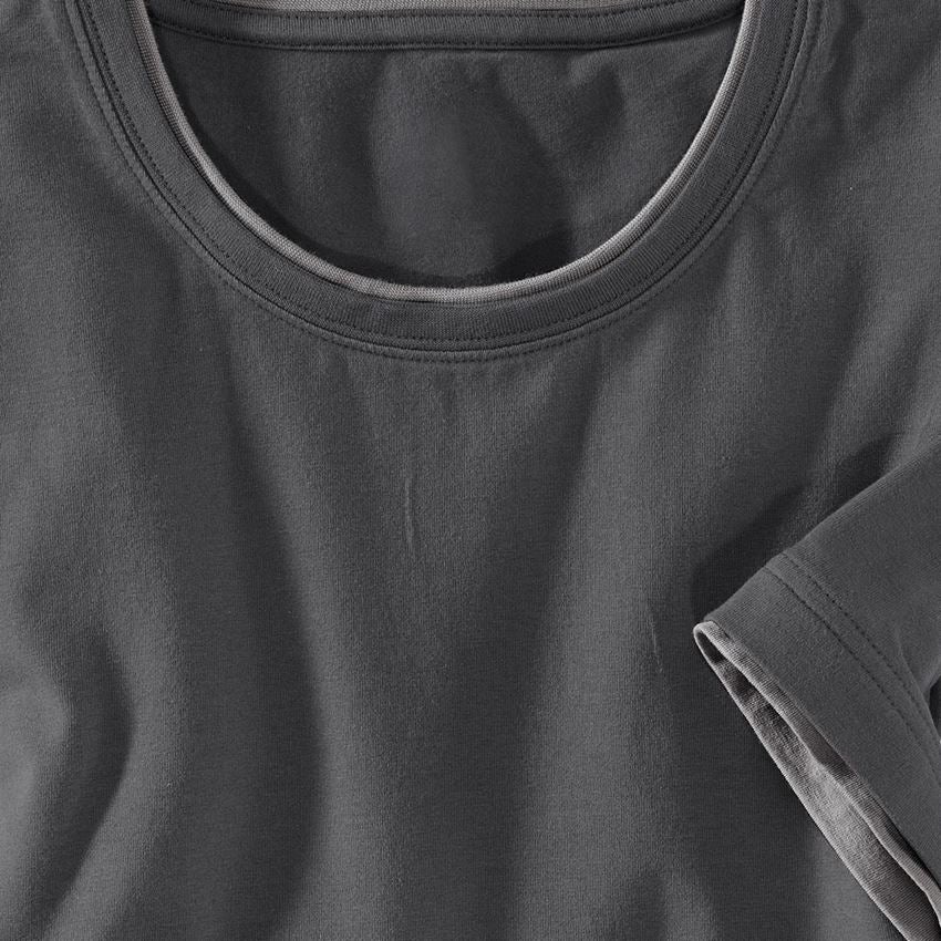 Bovenkleding: e.s. T-Shirt cotton stretch Layer + antraciet/platina 2