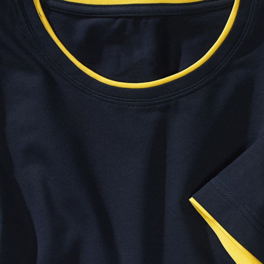Bovenkleding: e.s. T-Shirt cotton stretch Layer + saffier/citrus 2
