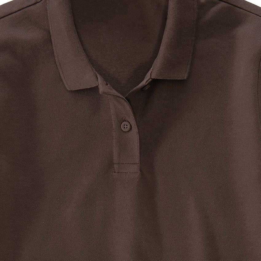 Onderwerpen: e.s. Pique-Polo 3/4-mouw cotton stretch, dames + kastanje 2