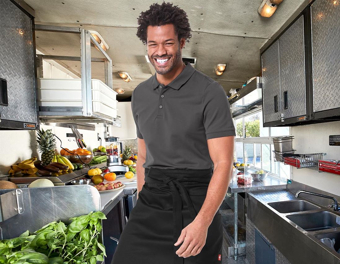 Bovenkleding: e.s. Pique-Polo cotton stretch + antraciet