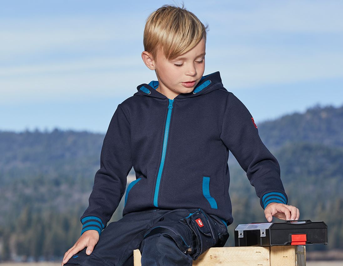 Bovenkleding: Hoody-Sweatjack e.s.motion 2020, kinderen + donkerblauw/atol