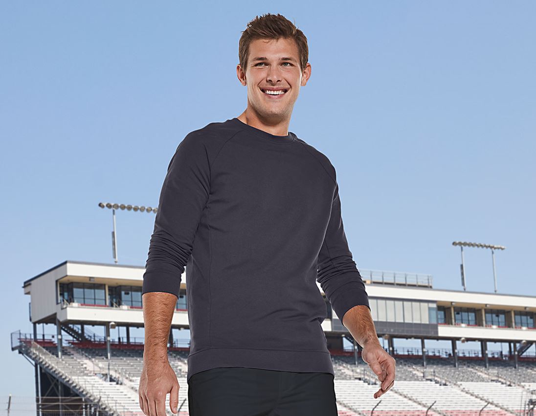 Onderwerpen: e.s. Sweatshirt cotton stretch, long fit + donkerblauw