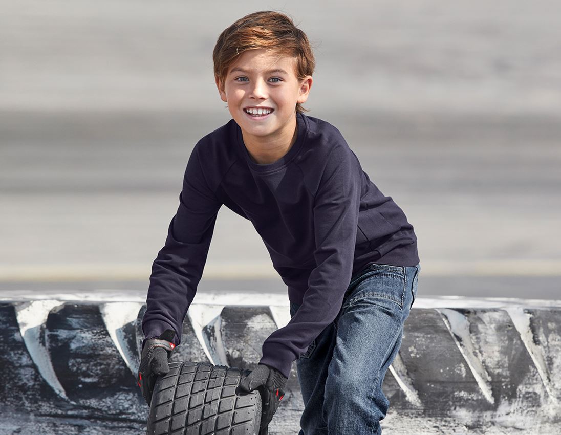 Bovenkleding: e.s. Sweatshirt cotton stretch, kinderen + donkerblauw 1