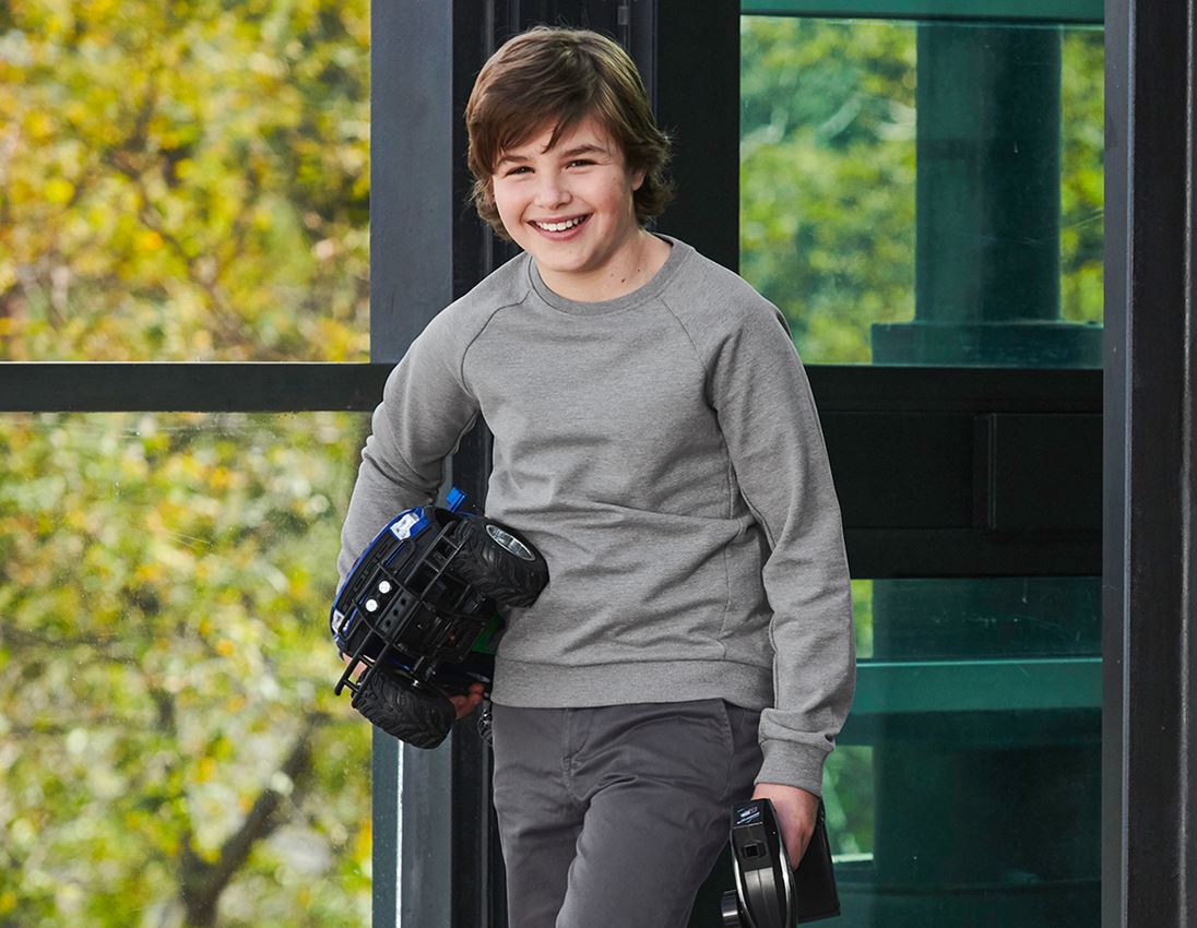 Bovenkleding: e.s. Sweatshirt cotton stretch, kinderen + grijs mêlee 1