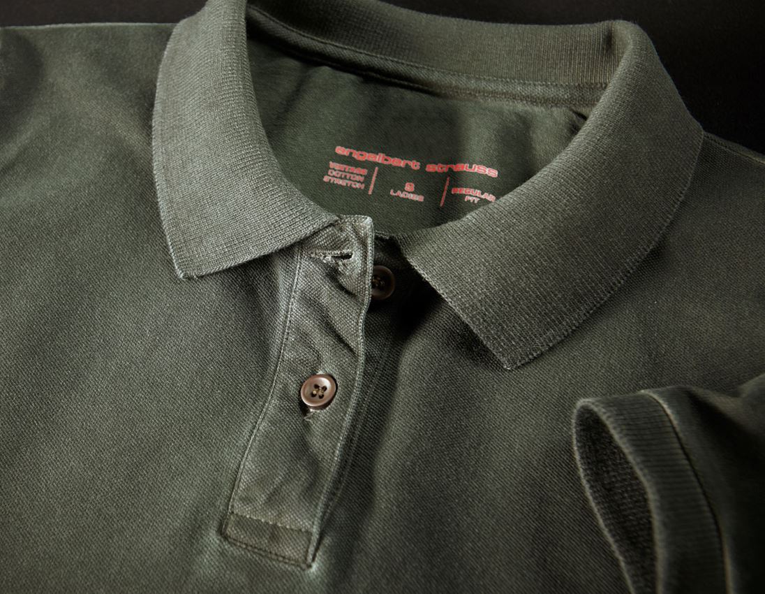 Bovenkleding: e.s. Polo-Shirt vintage cotton stretch, dames + camouflagegroen vintage 2