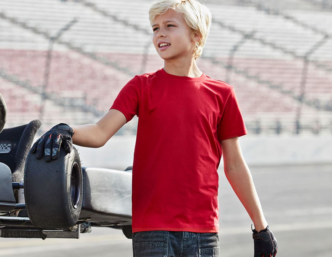 Bovenkleding: e.s. T-shirt cotton stretch, kinderen + vuurrood 2