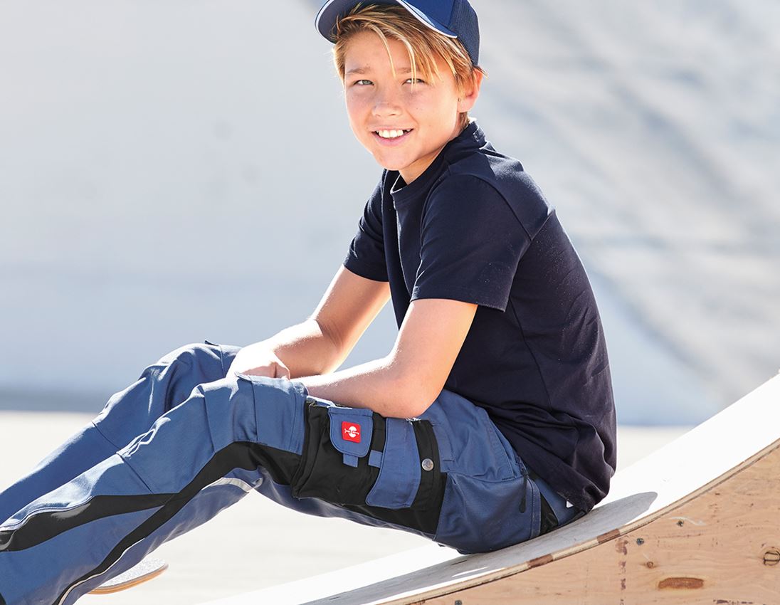 Bovenkleding: e.s. T-shirt cotton stretch, kinderen + donkerblauw 3