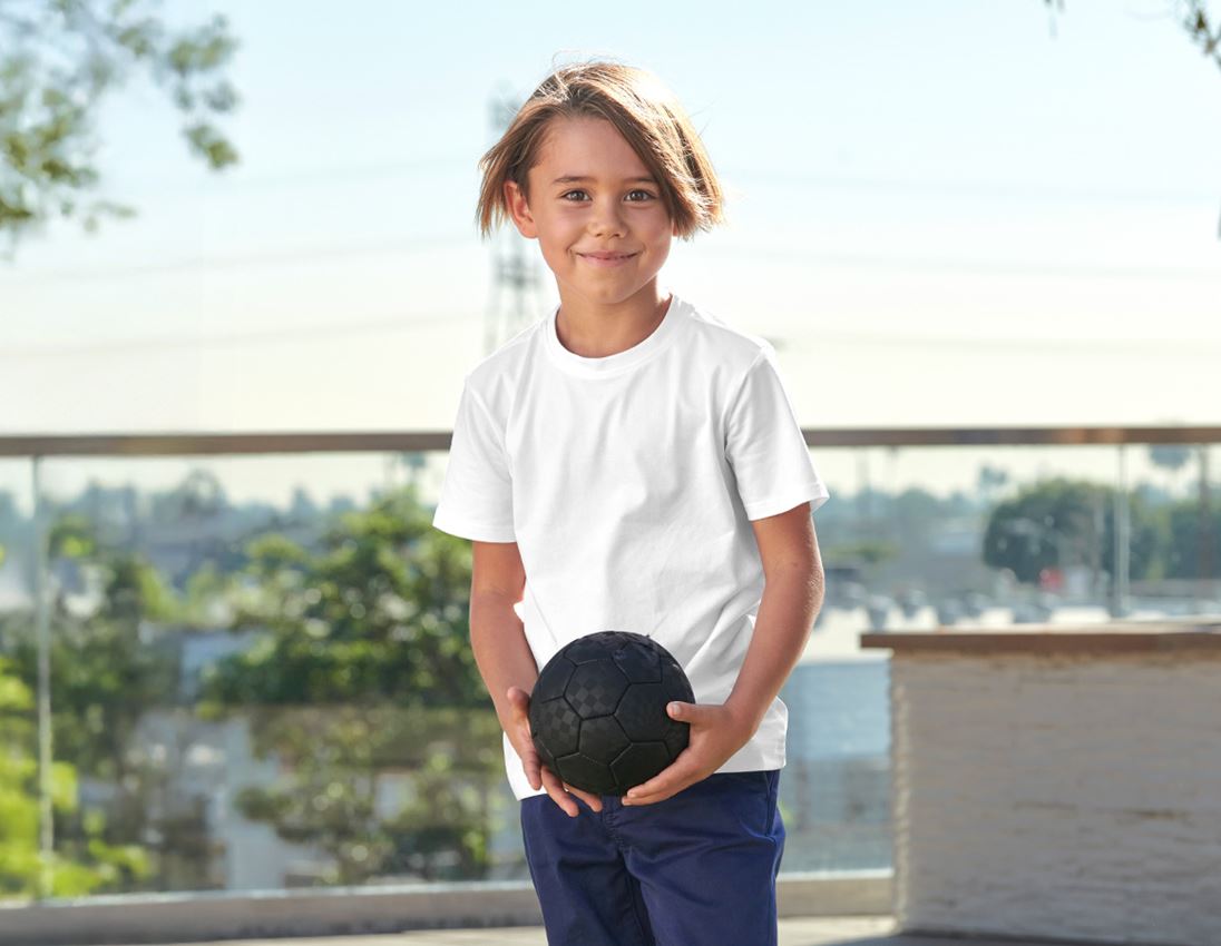 Bovenkleding: e.s. T-shirt cotton stretch, kinderen + wit 1