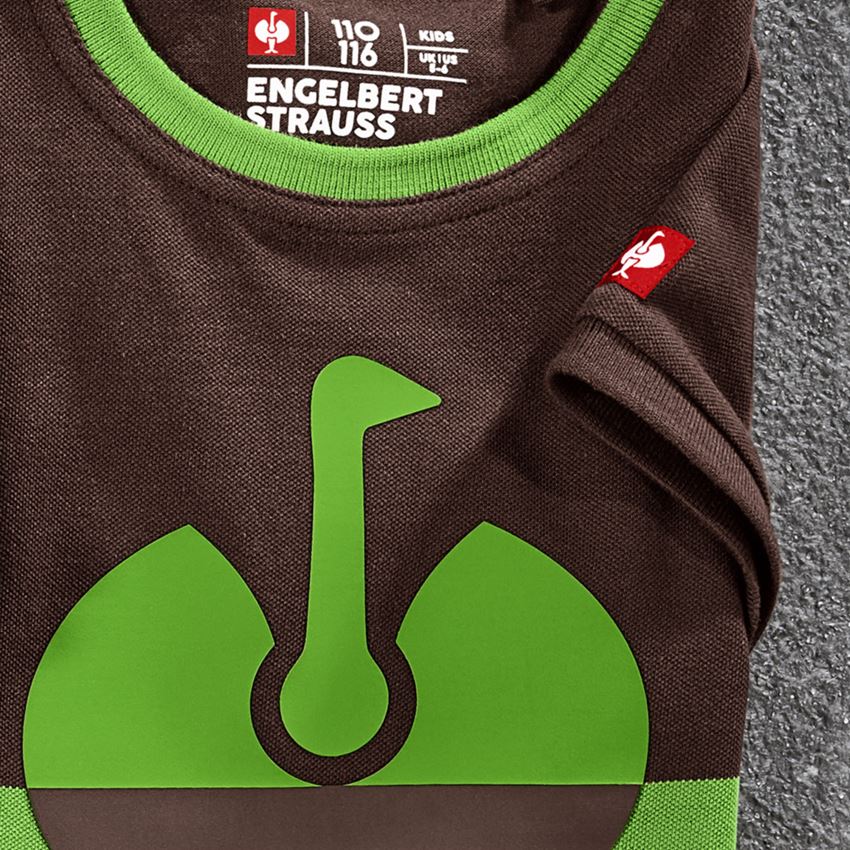 Onderwerpen: e.s. Pique-Shirt colourblock, kinderen + kastanje/zeegroen 2