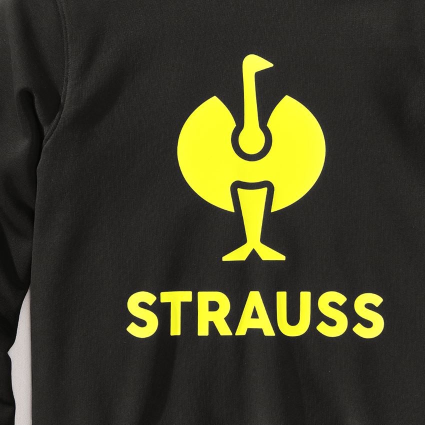 Bovenkleding: Sweatshirt e.s.motion 2020 + zwart/signaalgeel 2