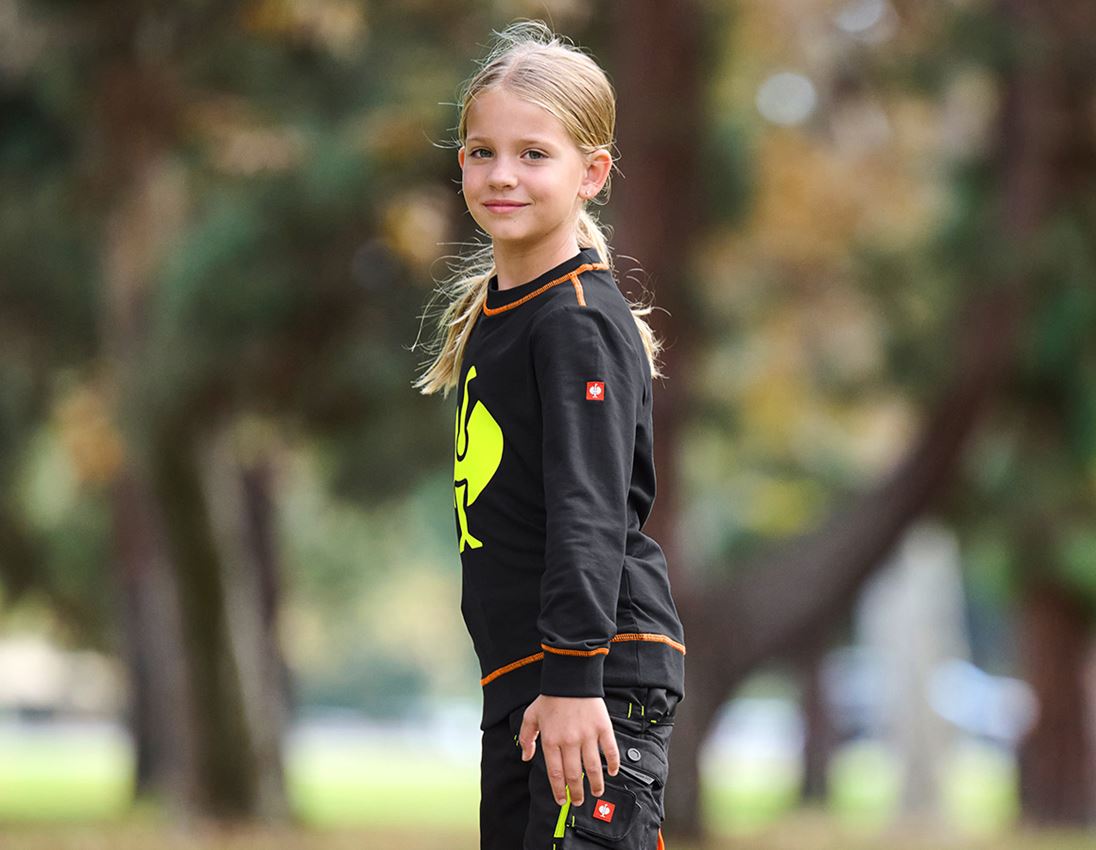 Bovenkleding: Sweatshirt e.s.motion 2020, kinderen + zwart/signaalgeel/signaaloranje 1