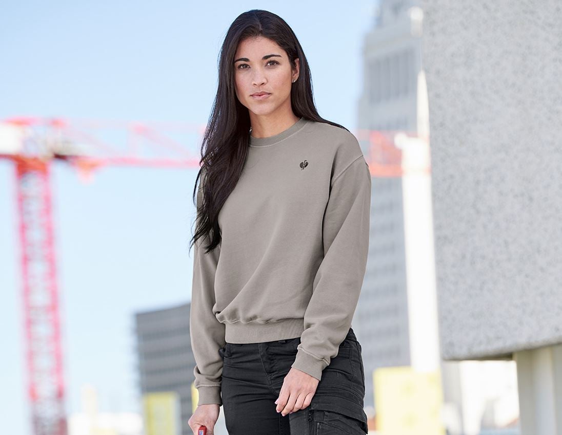 Bovenkleding: Oversized damessweatshirt e.s.motion ten + opaalgrijs vintage 1