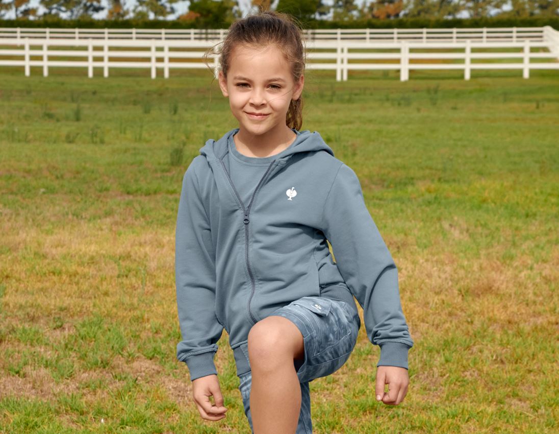 Bovenkleding: Capuchon-Sweatjack e.s.motion ten, kinderen + rookblauw vintage