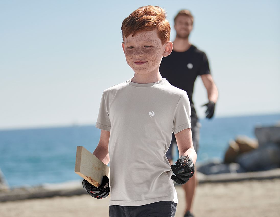 Bovenkleding: T-Shirt e.s.motion ten pure, kinderen + opaalgrijs vintage
