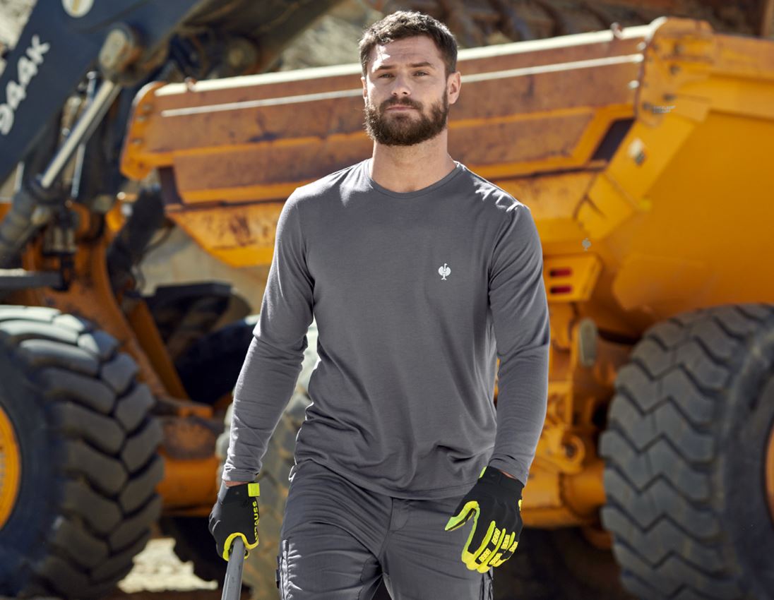 Bovenkleding: Modal-Longsleeve e.s.concrete + antraciet