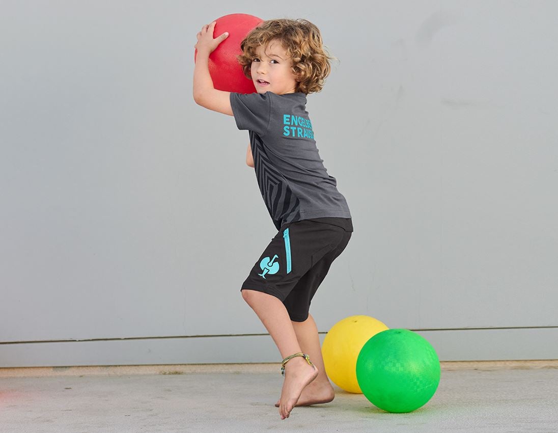 Bovenkleding: T-Shirt e.s.trail graphic, kinderen + zwart/antraciet/lapis turkoois 1