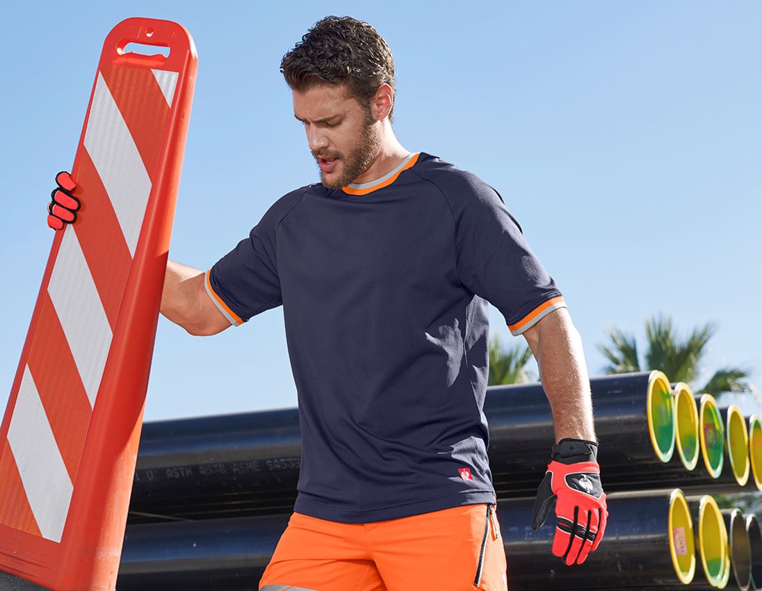 Bovenkleding: Functionele-T-shirt e.s.ambition + donkerblauw/signaaloranje