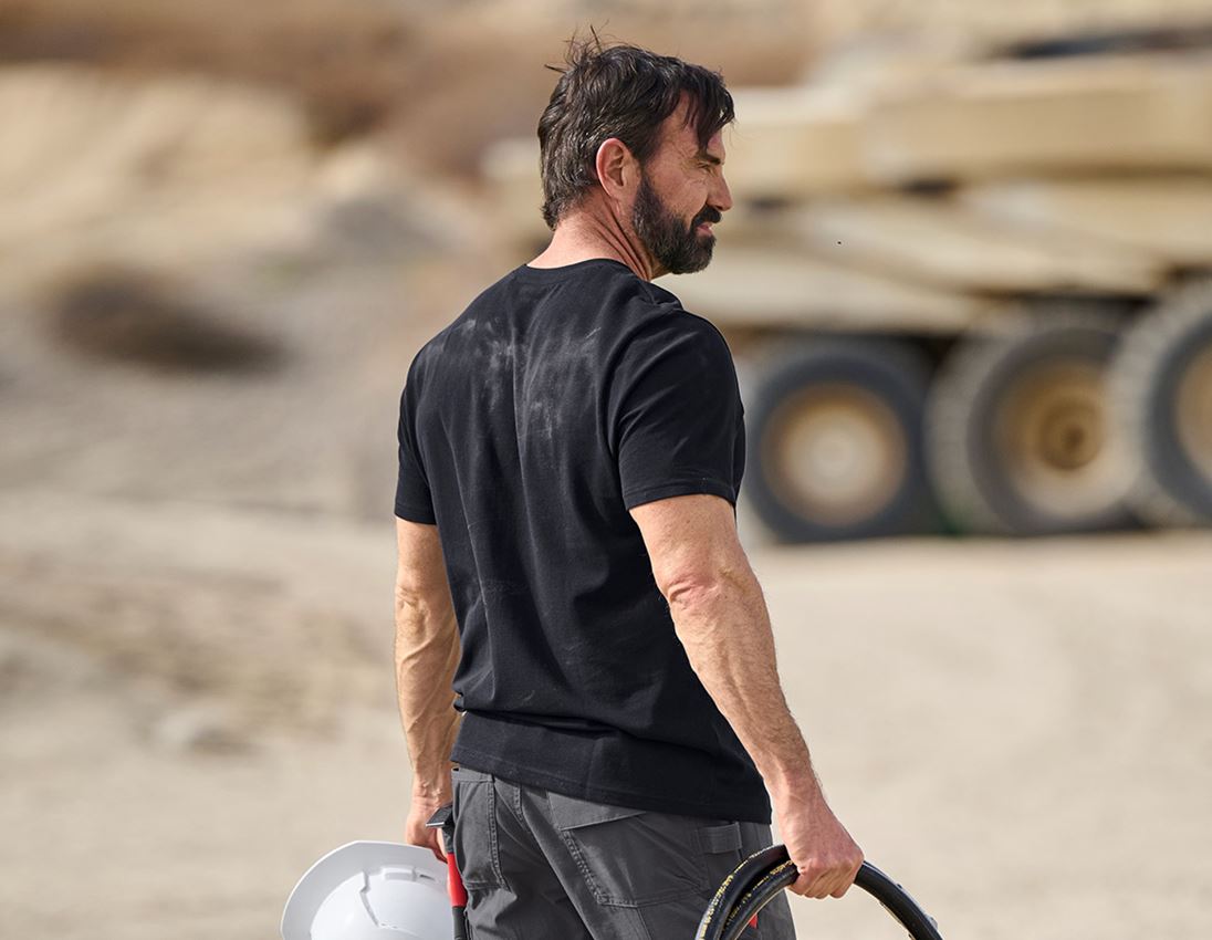 Bovenkleding: e.s. Pique-T-Shirt cotton light + zwart 2