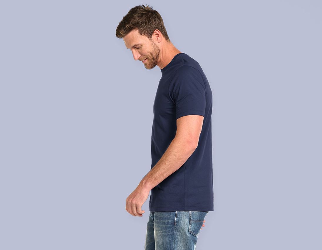 Bovenkleding: e.s. T-Shirt cotton, long fit + donkerblauw 1