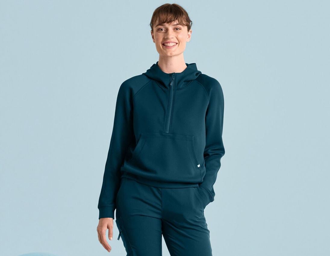 Bovenkleding: Modal-hoody e.s.avida, dames + zeeblauw