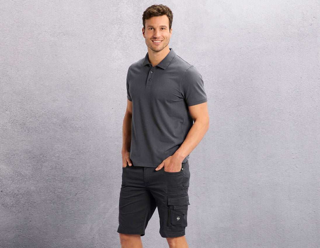 Bovenkleding: e.s. Piqué-Polo cotton light + antraciet 1