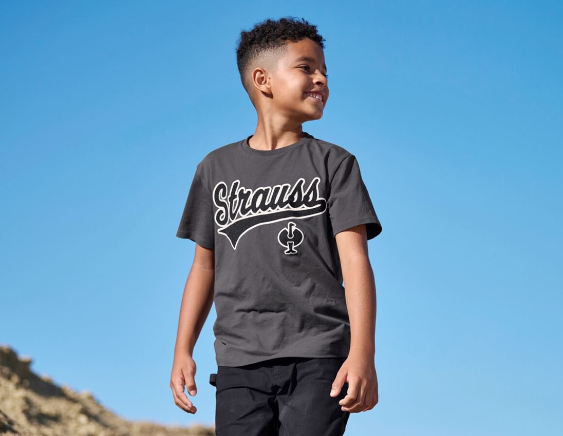 Bovenkleding: T-Shirt e.s.e:pic, kinderen + carbongrijs