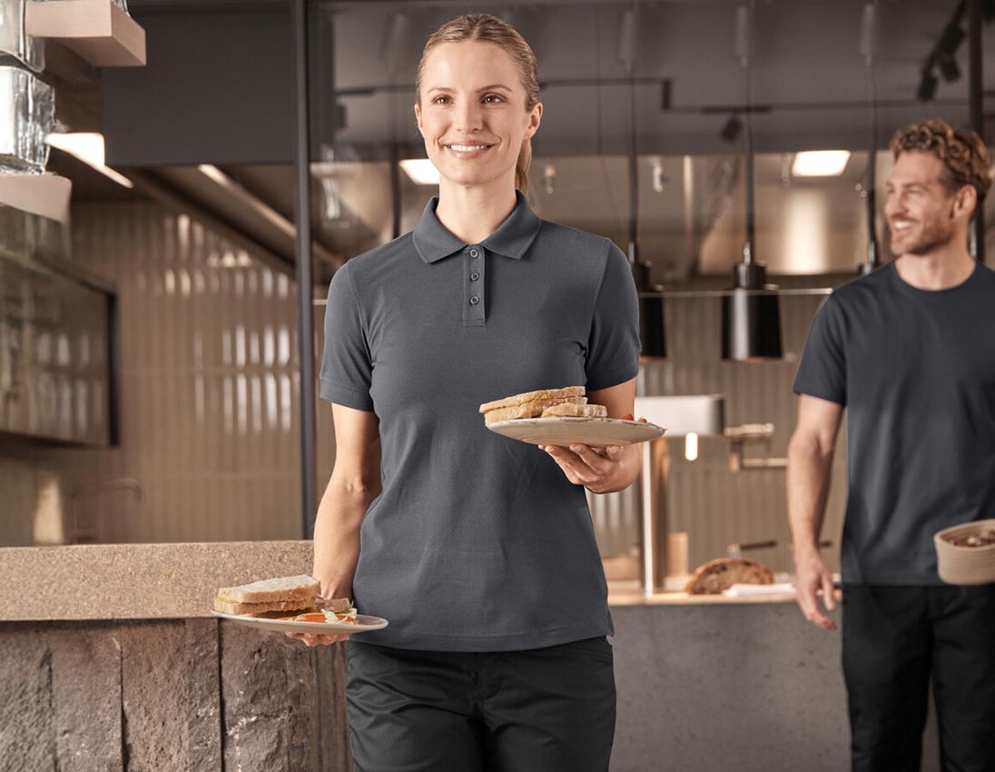 Bovenkleding: Pique-Polo e.s.industry, dames + antraciet 1