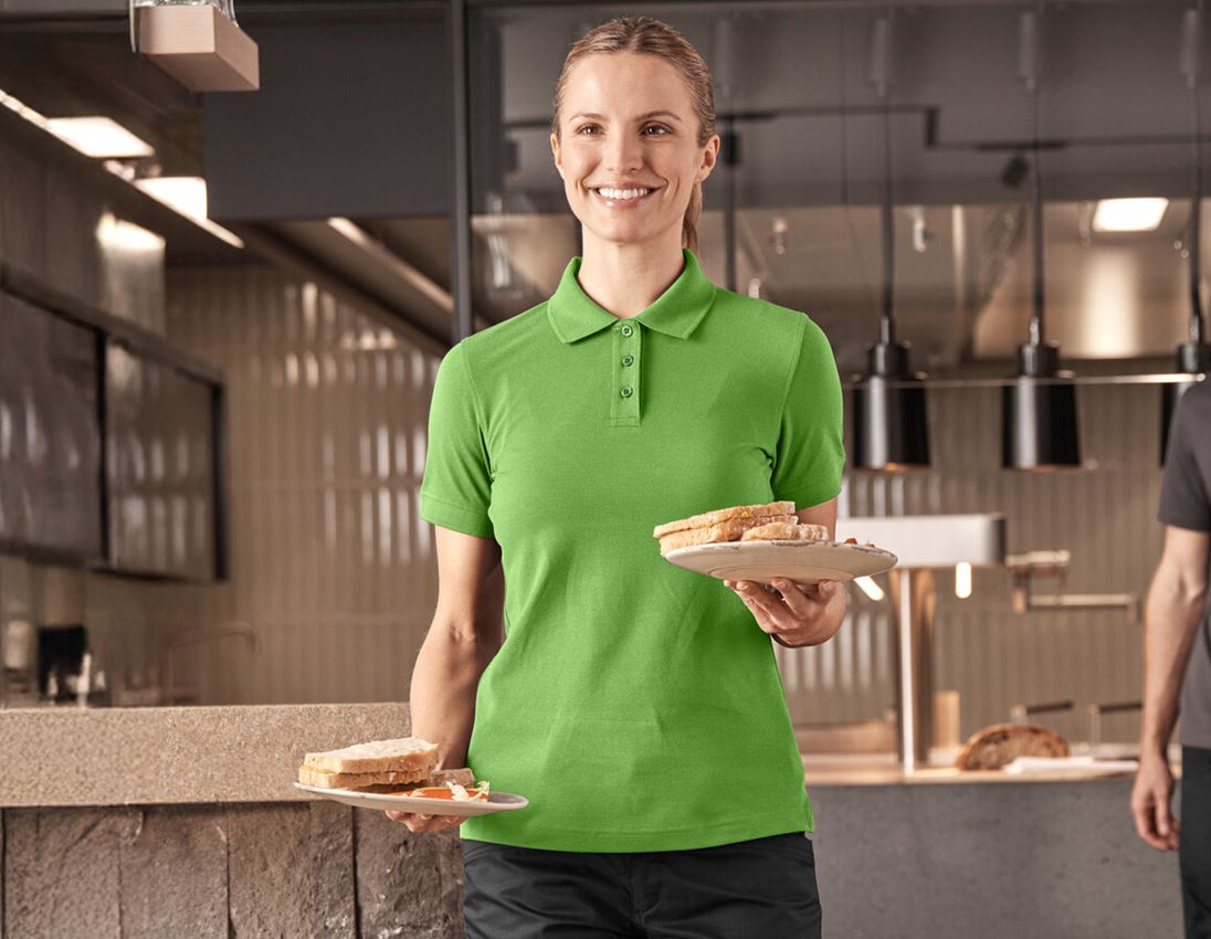 Bovenkleding: Pique-Polo e.s.industry, dames + zeegroen