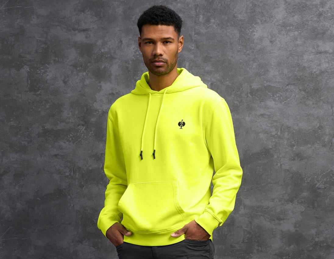 Bovenkleding: e.s. Hoody-Sweatshirt neon + neongeel vintage