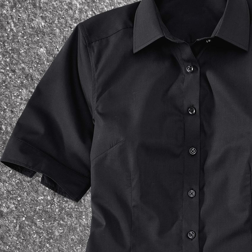 Bovenkleding: Business-blouse e.s.comfort, korte mouw + zwart 2
