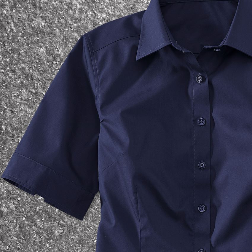 Bovenkleding: Business-blouse e.s.comfort, korte mouw + donkerblauw 2