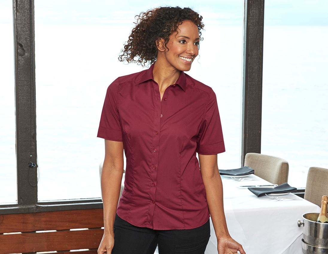 Bovenkleding: Business-blouse e.s.comfort, korte mouw + robijn